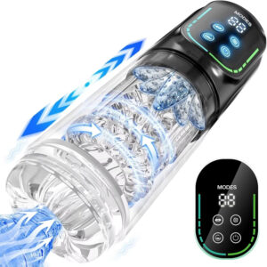 Automatic Thrusting Rotation Male Masturbator with LCD and Water Spa Feature