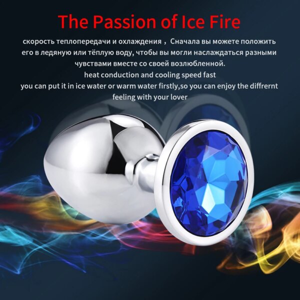 3 size metal anal plug set for women, men, and couples – S/M/L diamond base butt plugs