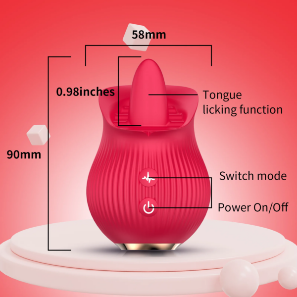Rose Suction Cup Female Vibrator for clitoral and nipple stimulation