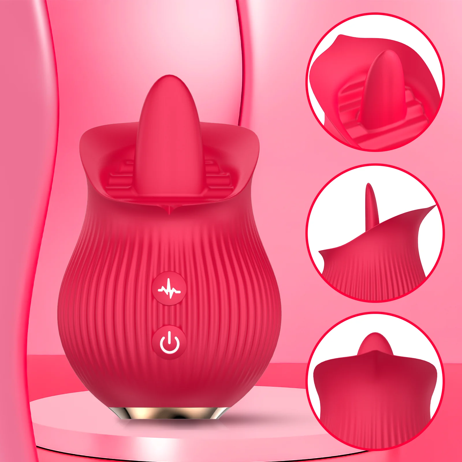 Rose Suction Cup Female Vibrator for clitoral and nipple stimulation