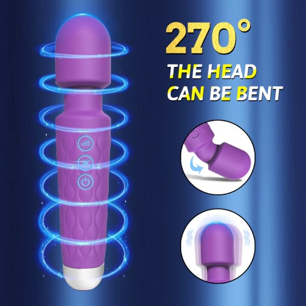 Powerful Vibrating AV Wand Clitoris Stimulator for Women – sleek silicone massager for G-spot and clitoral pleasure