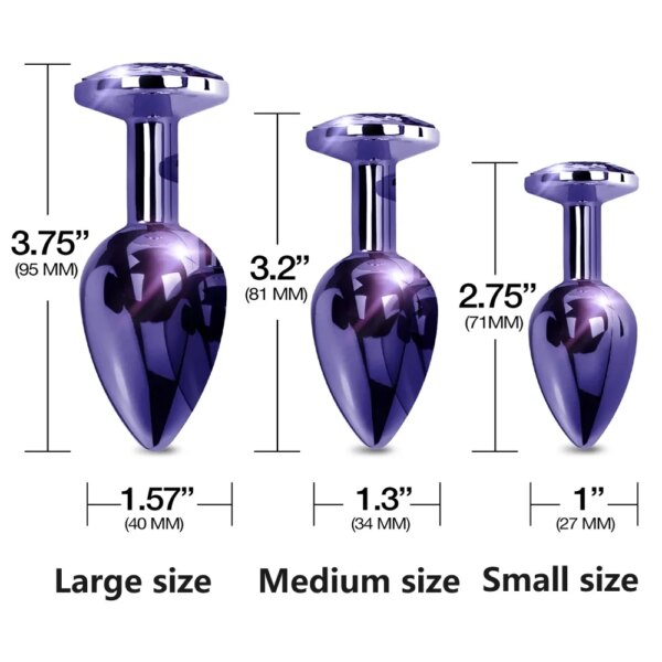 Metal fox tail anal plug set – small medium large sizes