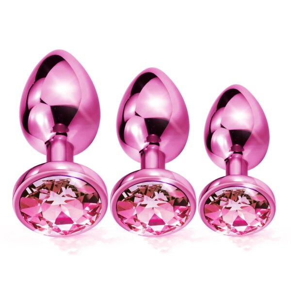 Metal fox tail anal plug set – small medium large sizes