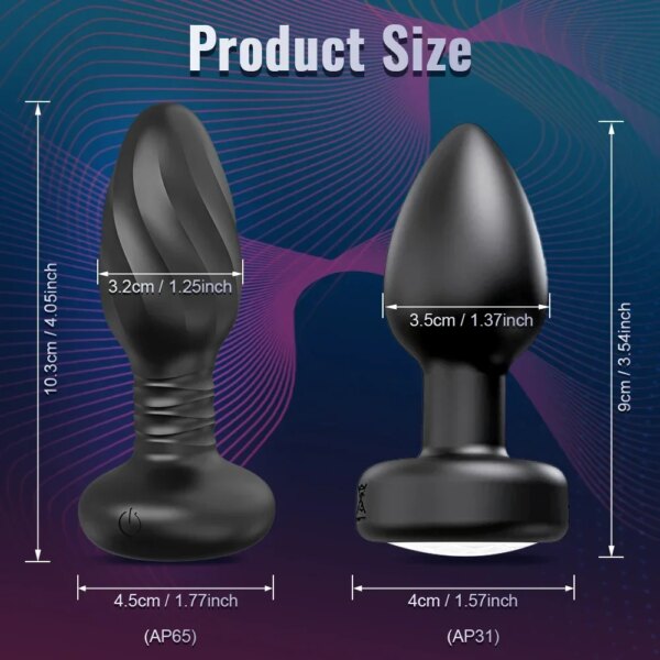 APP Control Rotation Anal Plug with LED Vibrator – intimate wellness device