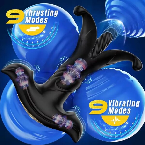 Male Sex Toys Prostate Massager Anal Vibrator for Men – 9 Modes Plug