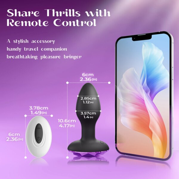360 Rotation Anal Plug Vibrator with remote control for men and women wellness