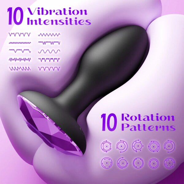 360 Rotation Anal Plug Vibrator with remote control for men and women wellness