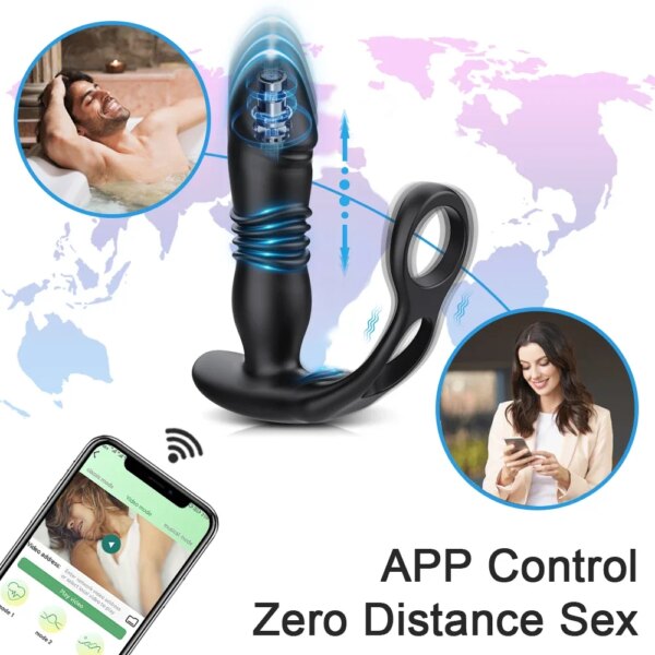Thrusting Butt Plug Prostate Massager for Men – APP Controlled Anal Vibrator