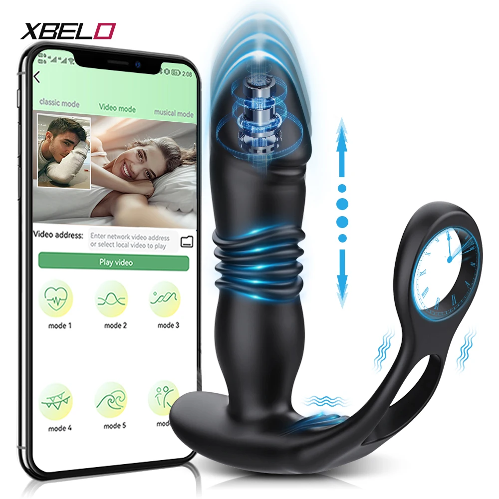 Thrusting Butt Plug Prostate Massager for Men – APP Controlled Anal Vibrator