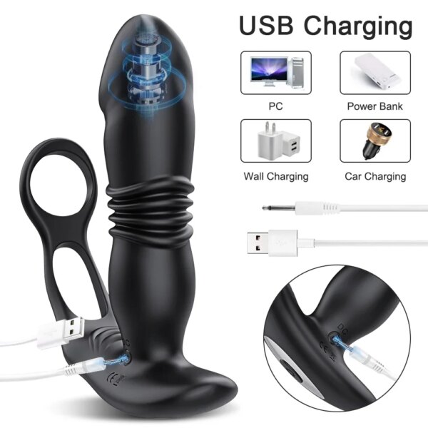 Thrusting Butt Plug Prostate Massager for Men – APP Controlled Anal Vibrator