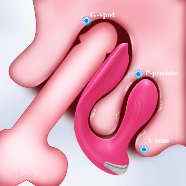 2 in 1 Anal Plug & Vagina Vibrator for Couples – Body-Safe Dual Stimulation Toy