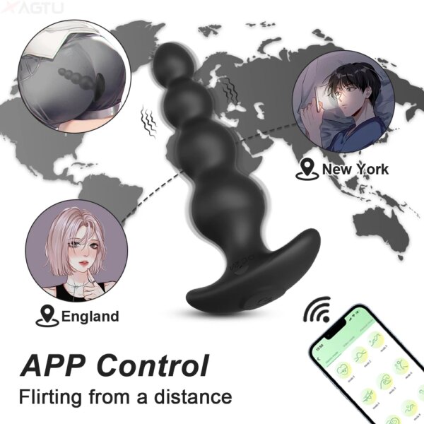 Wireless APP Anal Vibrator Prostate Massager Plug for men and women – intimate wellness and self-care device.