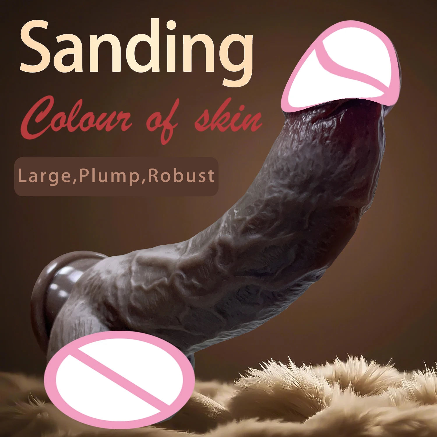 Black Realistic Dildo feel-like-skin anal plug for hands-free intimate wellness play