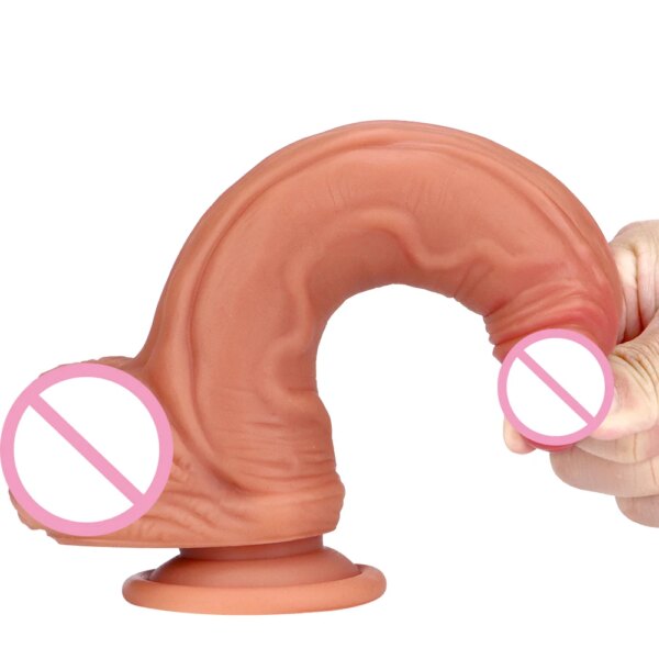 Realistic Dildo Dick 8 Inch silicone soft beginner toy for intimate wellness