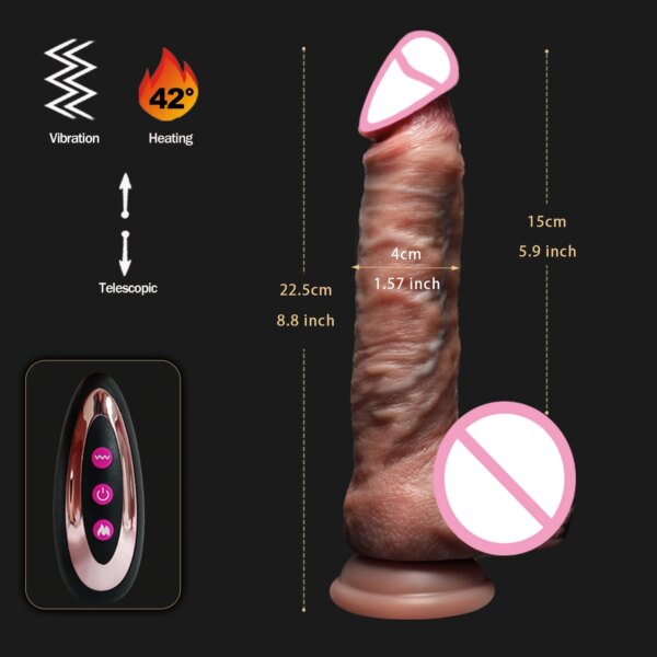 Erotic Telescopic Vibrator Heated Thruster Plug – female wellness and intimacy device