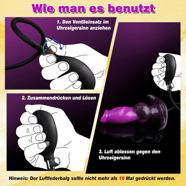 Monster Fantasy Inflatable Tail Plug with Knot Design for intimate wellness