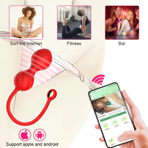 Wireless App Vagina Balls Vibrator Trainer for pelvic floor and intimate wellness