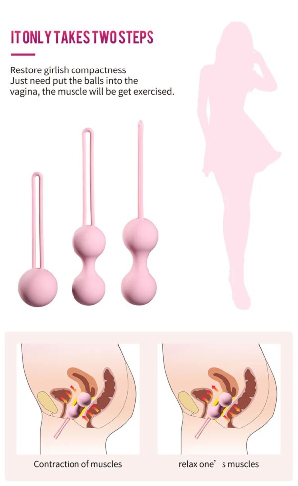 Medical silicone Kegel balls – Safe Ben Wa ball for women’s tightening exercises