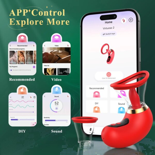 APP Control Clitoral Sucker Vibrator Tongue Licking Nipple Massager for Women