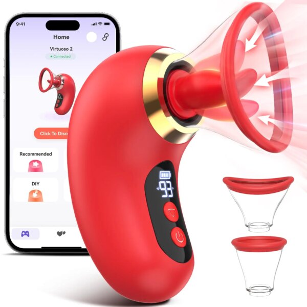 APP Control Clitoral Sucker Vibrator Tongue Licking Nipple Massager for Women