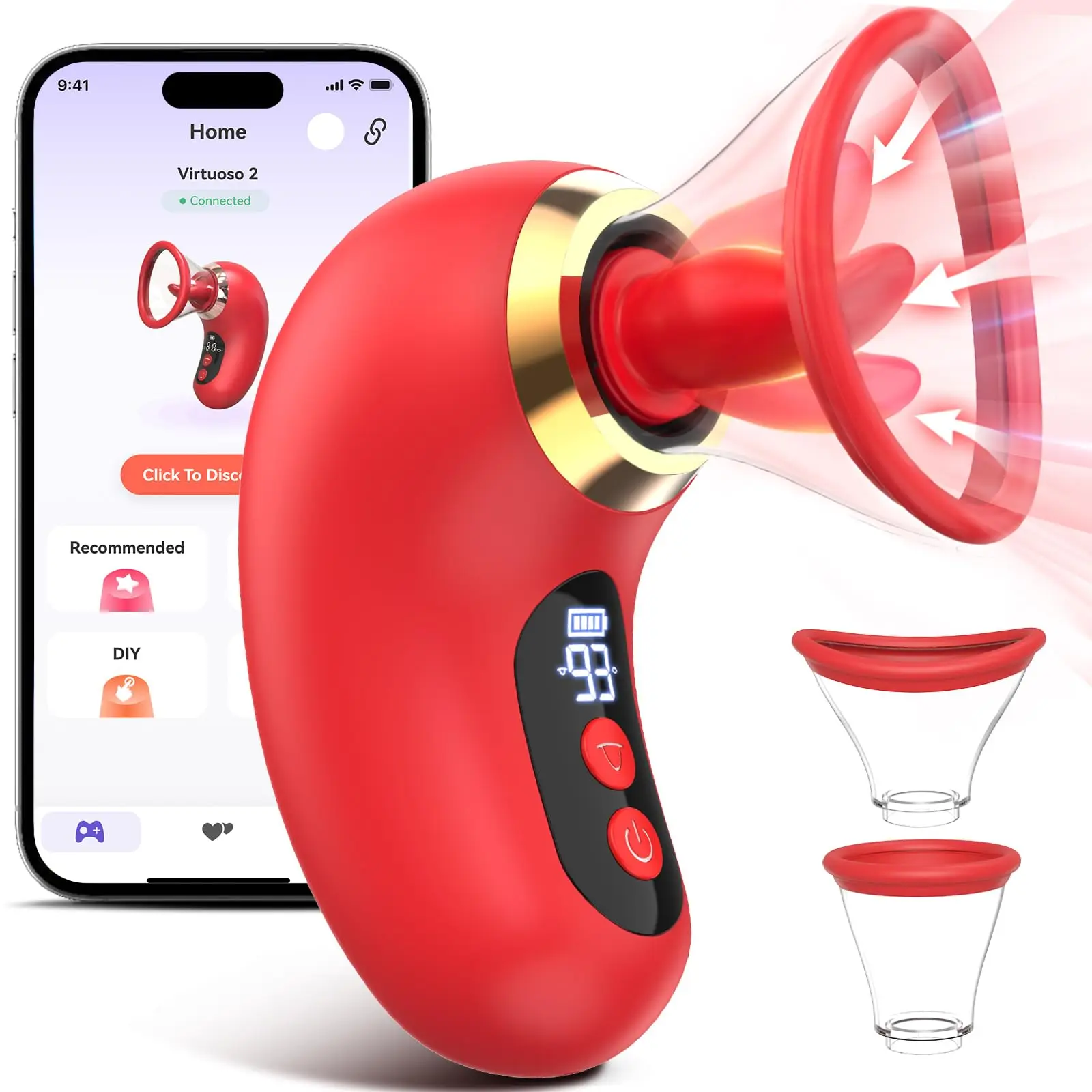 APP Control Clitoral Sucker Vibrator Tongue Licking Nipple Massager for Women