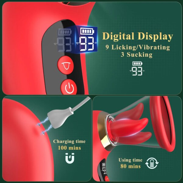 APP Control Clitoral Sucker Vibrator Tongue Licking Nipple Massager for Women