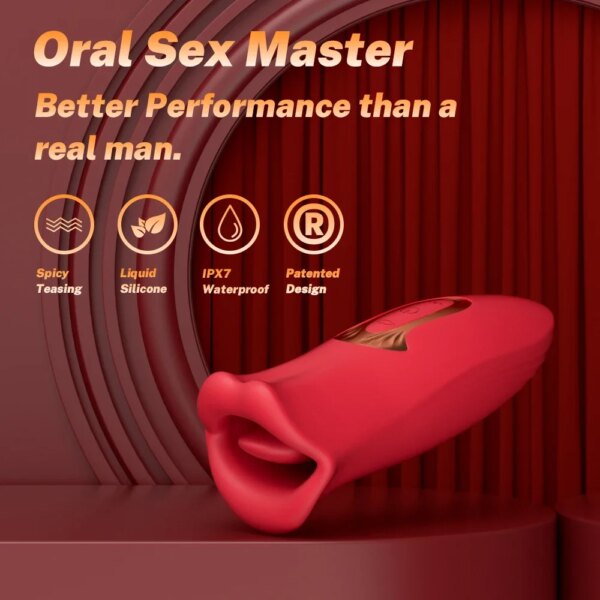 G Spot & clit vibrator stimulator sex toys for women, ergonomic design, tongue licking and sucking functions
