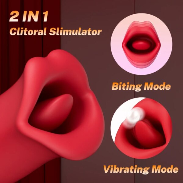 G Spot & clit vibrator stimulator sex toys for women, ergonomic design, tongue licking and sucking functions