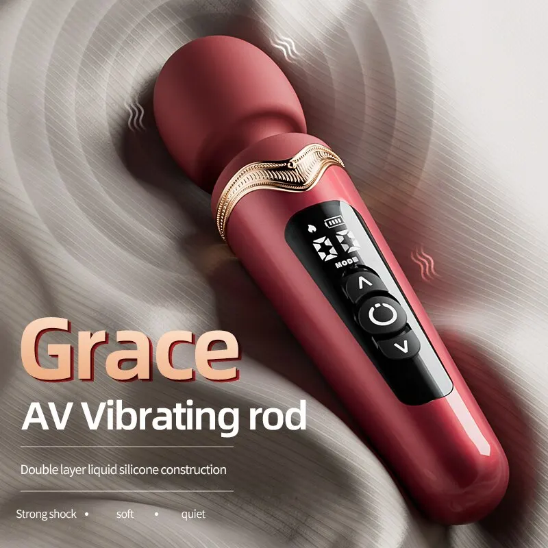 Powerful Magic Wand Vibrator for G Spot, clitoral, and nipple stimulation in ergonomic silicone design