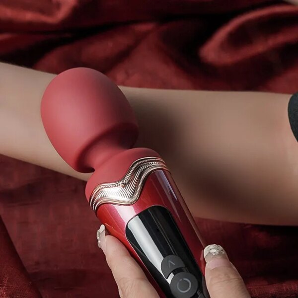 Powerful Magic Wand Vibrator for G Spot, clitoral, and nipple stimulation in ergonomic silicone design