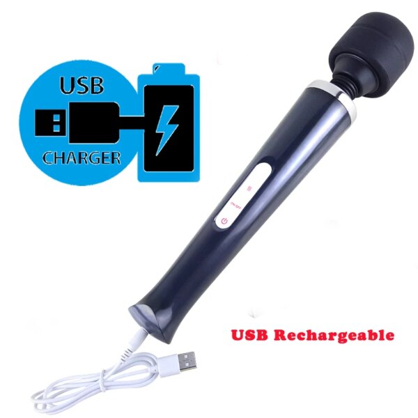 Powerful Magic Wand Vibrator for Women – G Spot and Clitoral Massager in soft silicone