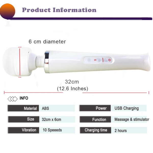Powerful Magic Wand Vibrator for Women – G Spot and Clitoral Massager in soft silicone