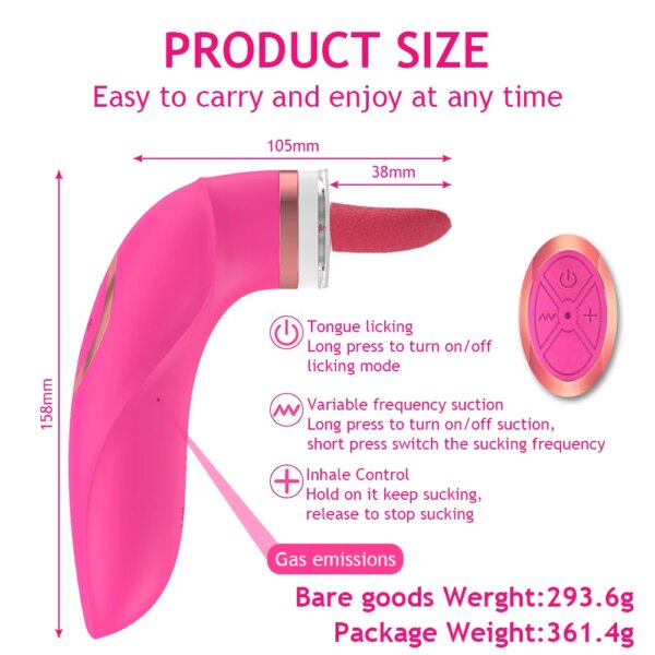 Clit Sucker Nipple Vibrator – tongue licking clitoris stimulator for women
