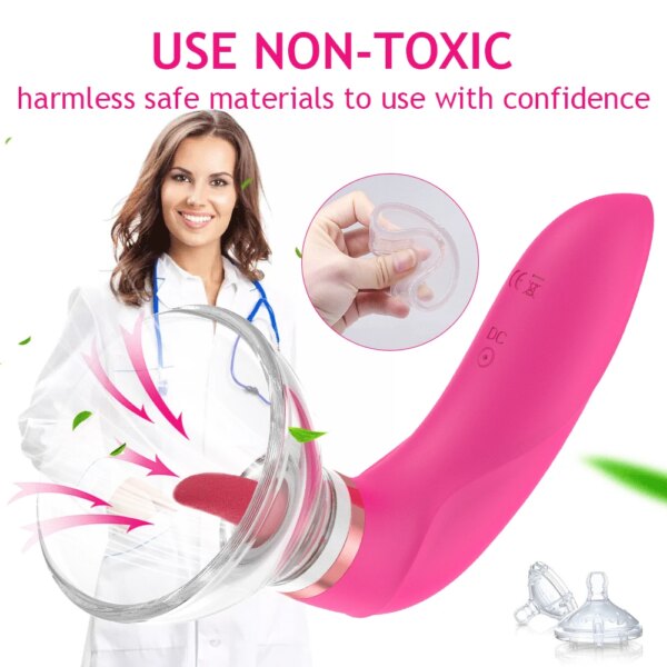 Clit Sucker Nipple Vibrator – tongue licking clitoris stimulator for women