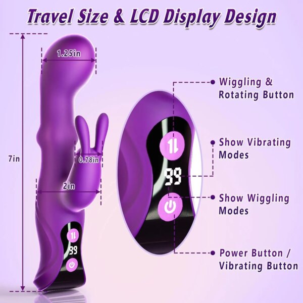 Vibrator Rotating Squeeze Dildo 4-in-1 G Spot and Clitoral Stimulator