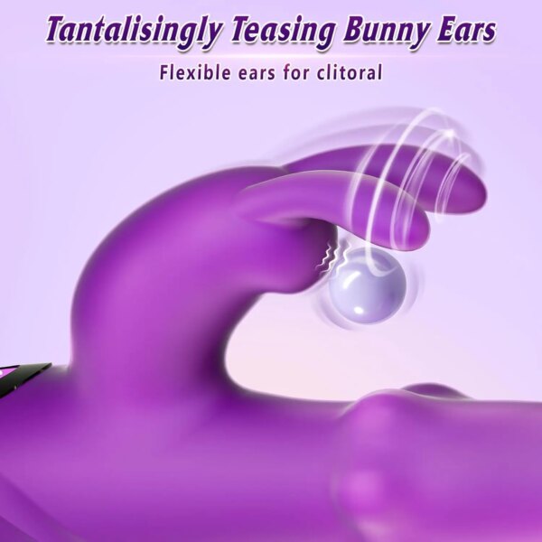 Vibrator Rotating Squeeze Dildo 4-in-1 G Spot and Clitoral Stimulator