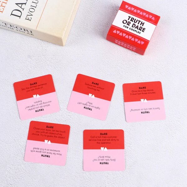 Truth or Dare Couples Card Game – 51 Questions and Challenges for Couples Date Night