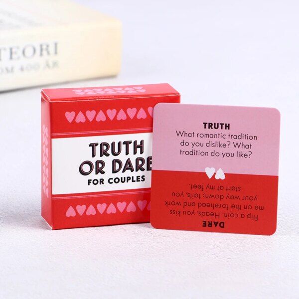 Truth or Dare Couples Card Game – 51 Questions and Challenges for Couples Date Night