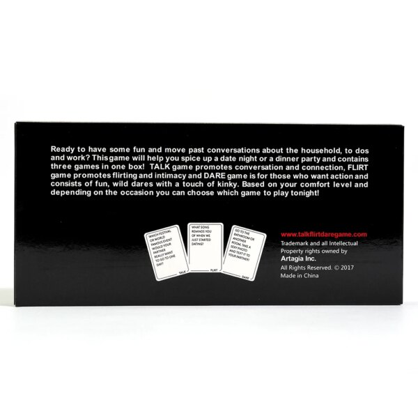Couple playing Talk Flirt Dare Card Game for Couples at home