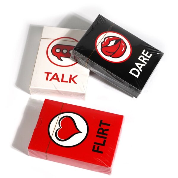 Couple playing Talk Flirt Dare Card Game for Couples at home