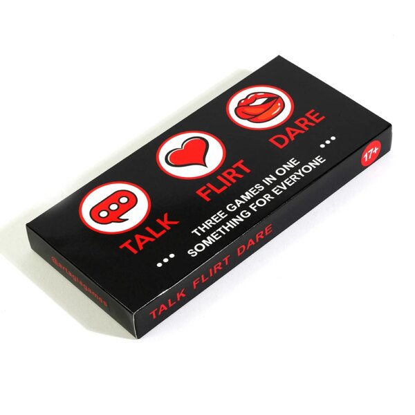 Couple playing Talk Flirt Dare Card Game for Couples at home