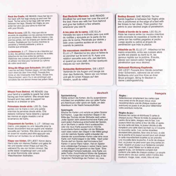 Bondage Card Game – 50 Positions for Couples – 9×6 cm illustrated cards
