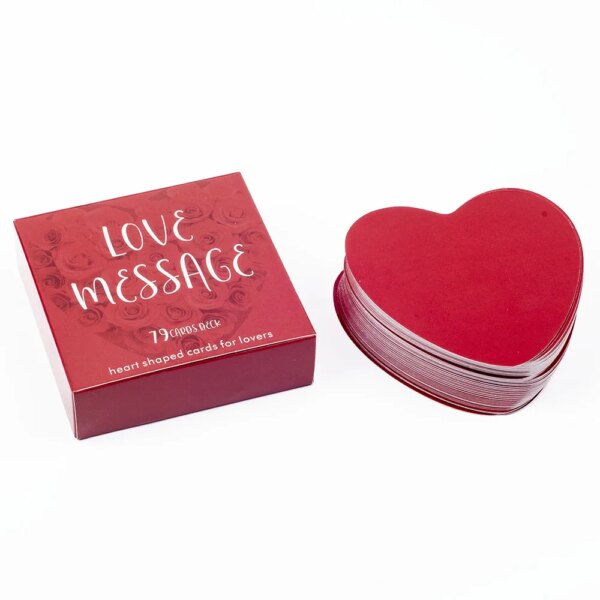 Heart-shaped Love Message 79 Cards Deck for couples and friends on tabletop