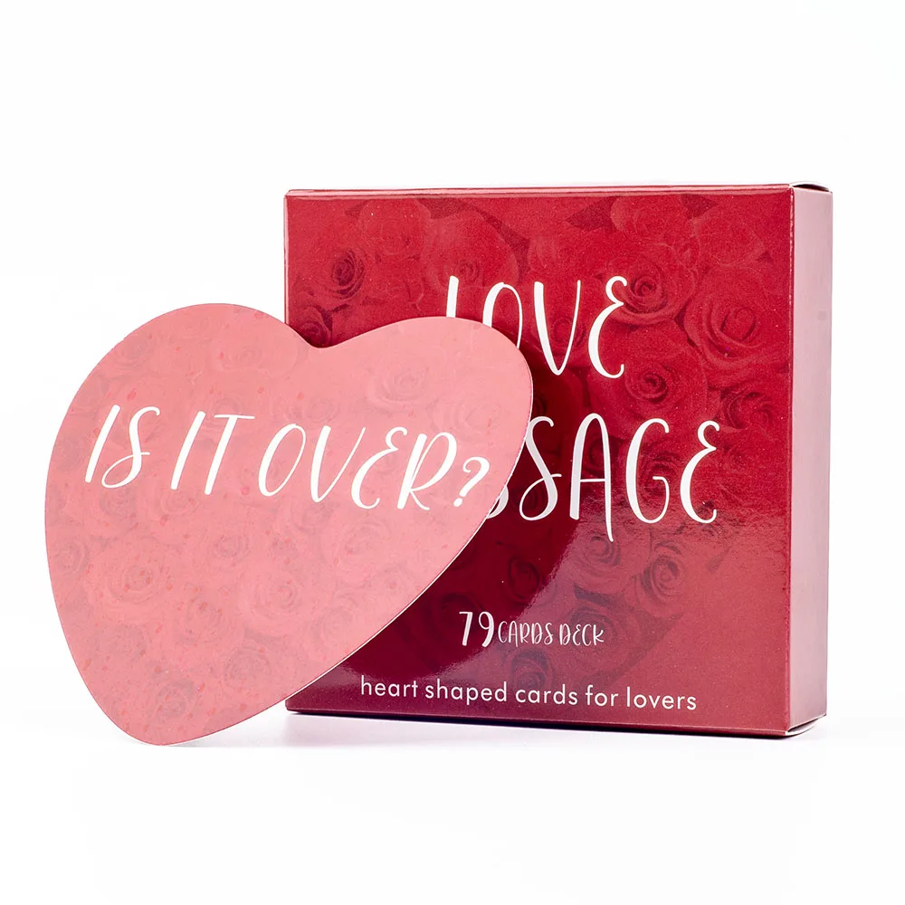 Heart-shaped Love Message 79 Cards Deck for couples and friends on tabletop