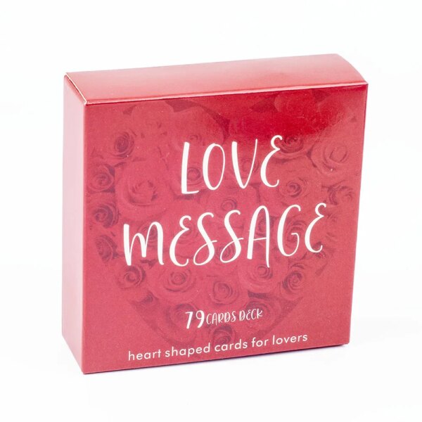 Heart-shaped Love Message 79 Cards Deck for couples and friends on tabletop