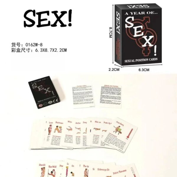 Foreign trade card game, Couple unlock pose game with full English sex pose cards for couples’ intimacy