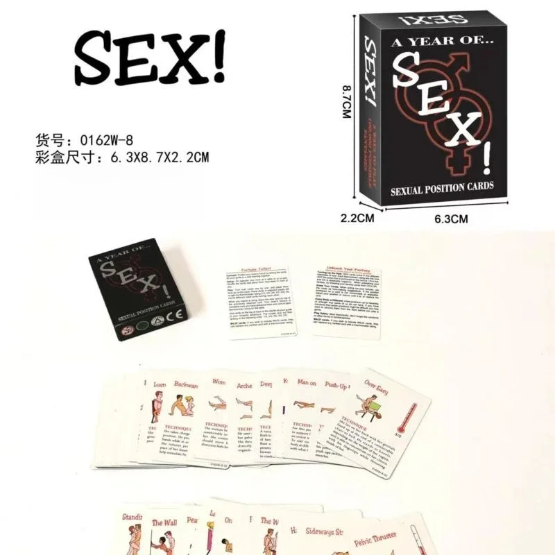 Foreign trade card game, Couple unlock pose game with full English sex pose cards for couples’ intimacy