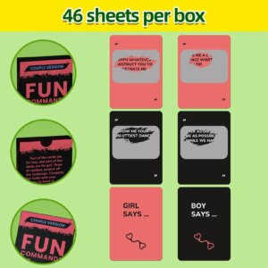 Couple Conversation Cards 46 Pieces – portable deck for dating, birthdays, weddings, and intimate fun