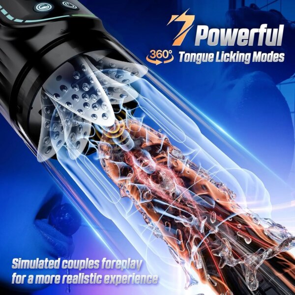 Automatic Thrusting Rotation Male Masturbator with LCD and Water Spa Feature
