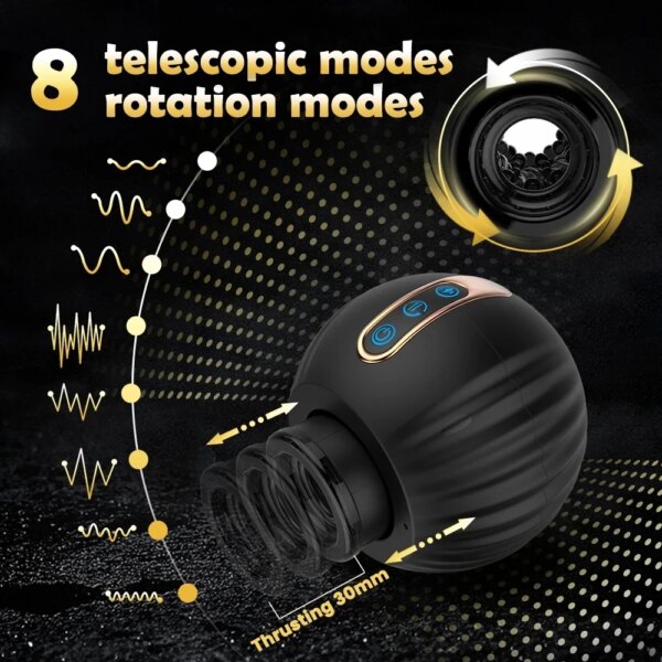 Automatic Male Masturbator Telescopic Cup with rotation and piston motion for men’s wellness and self-care